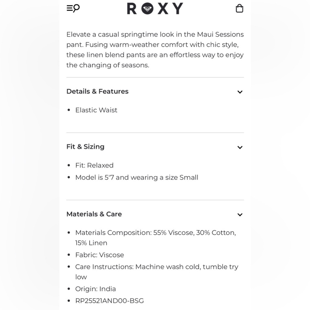 New, Woman’s Roxy Maui Session Pants - Picture 12 of 12